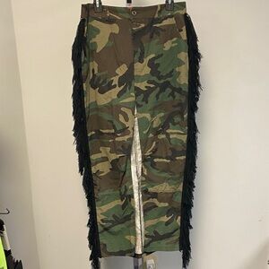 Hot & Delicious Camouflage Fringe Pencil Skirt